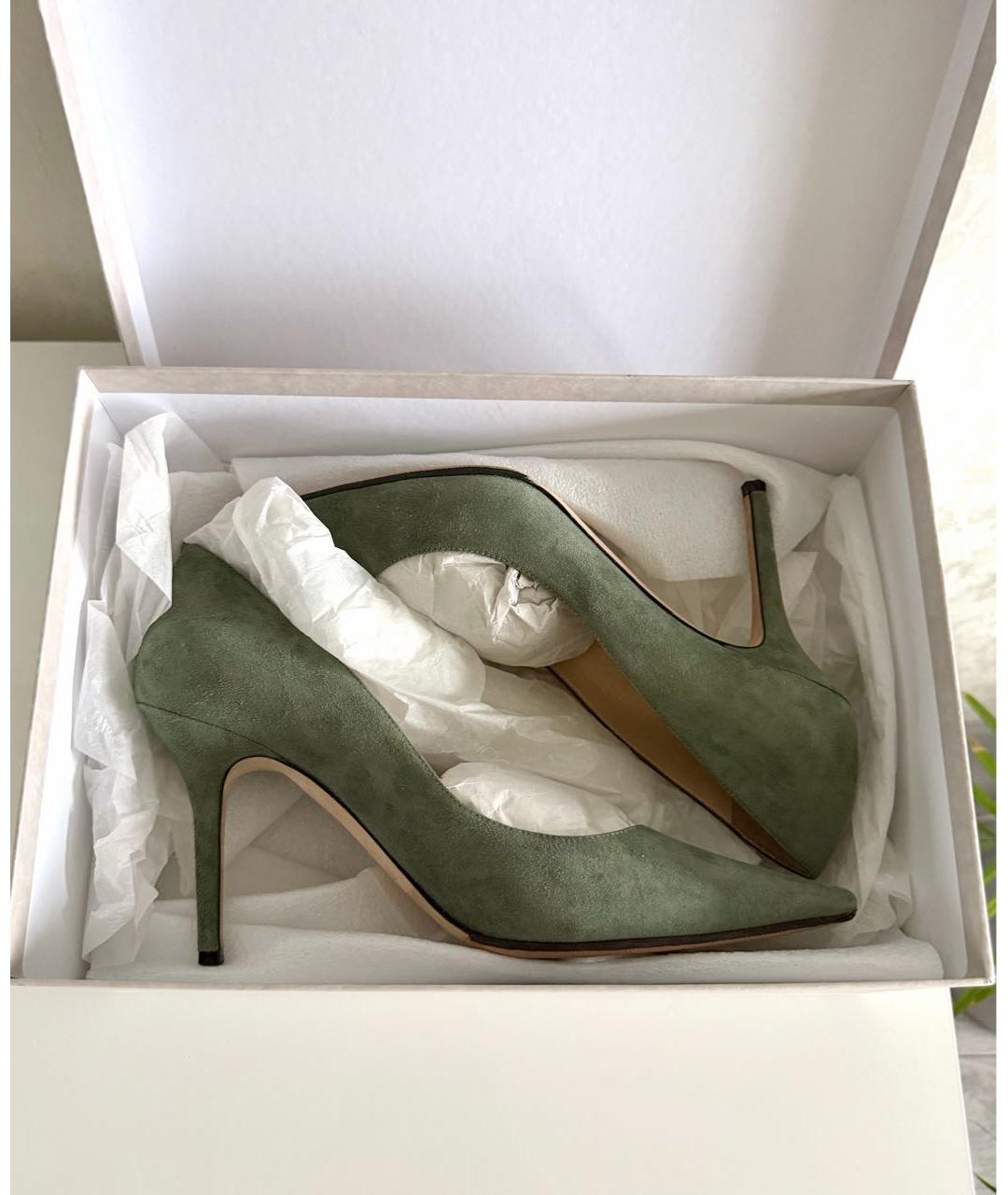 JIMMY CHOO Зеленые замшевые туфли, фото 5