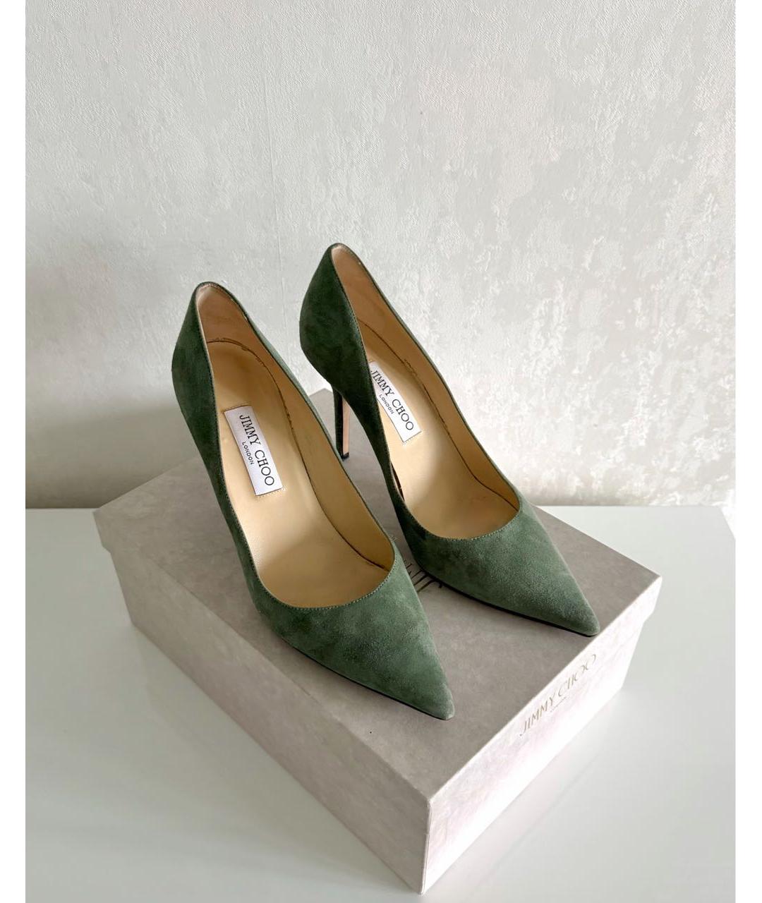 JIMMY CHOO Зеленые замшевые туфли, фото 2