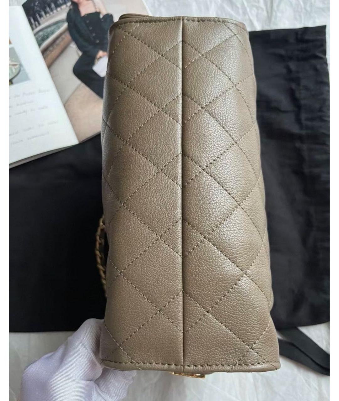 CHANEL Коричневая кожаная сумка через плечо, фото 4