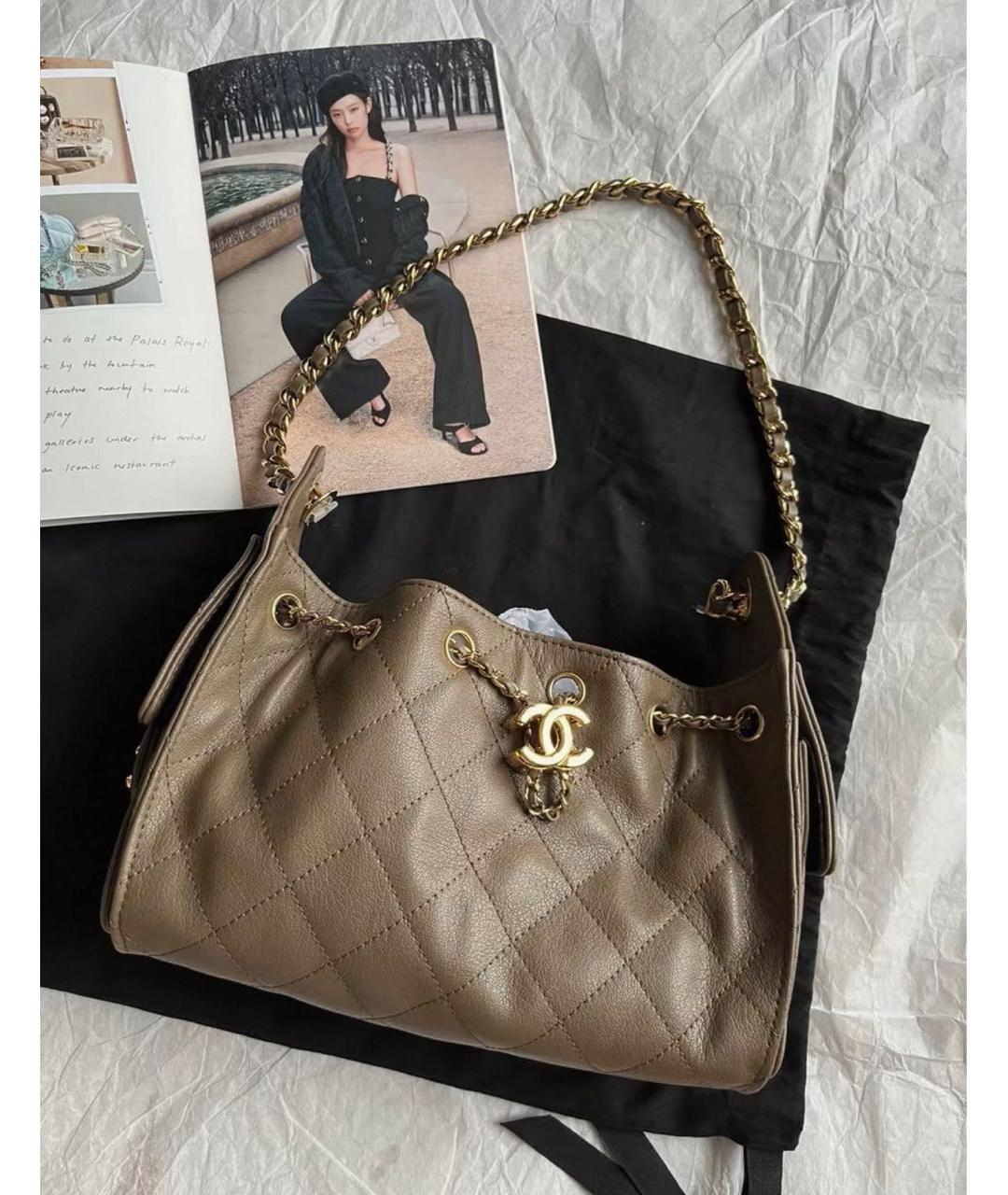 CHANEL Коричневая кожаная сумка через плечо, фото 2