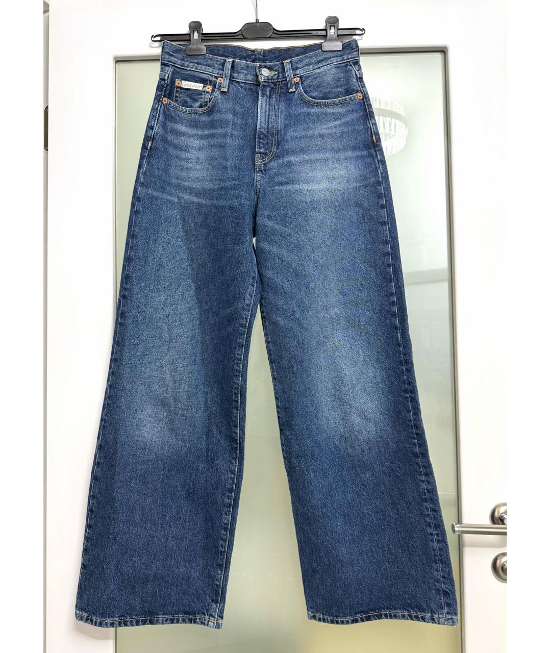 CALVIN KLEIN Синие хлопковые джинсы клеш, фото 8