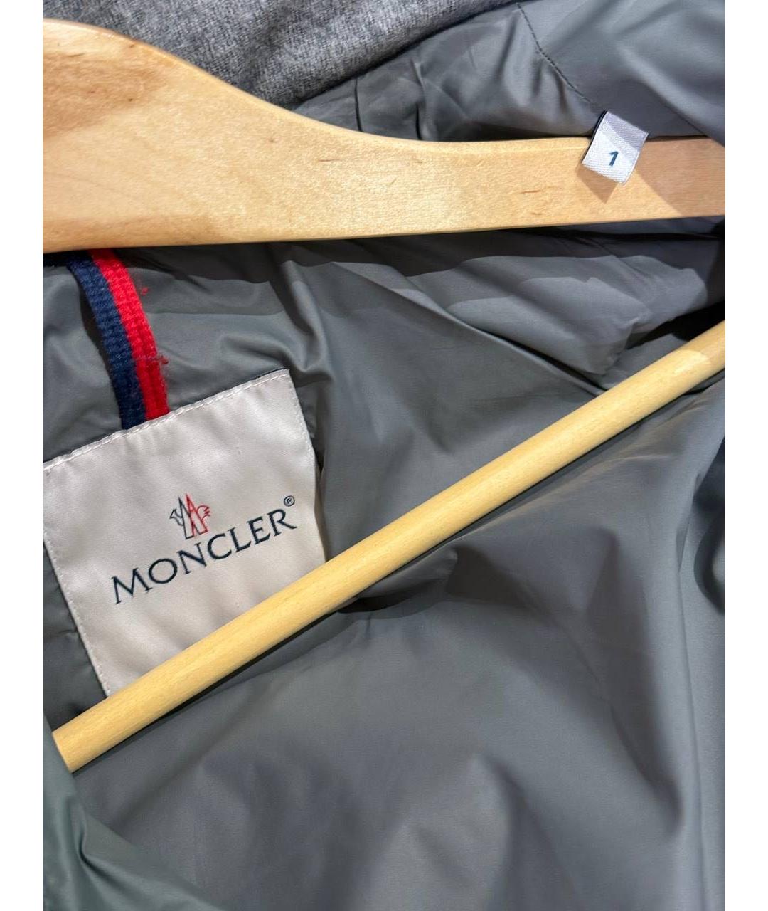 MONCLER Серая нейлоновая куртка, фото 3