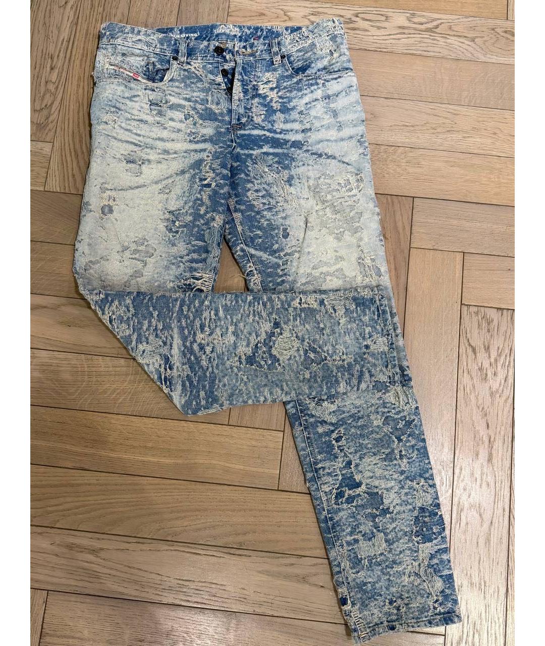 DIESEL Голубые хлопковые джинсы скинни, фото 2