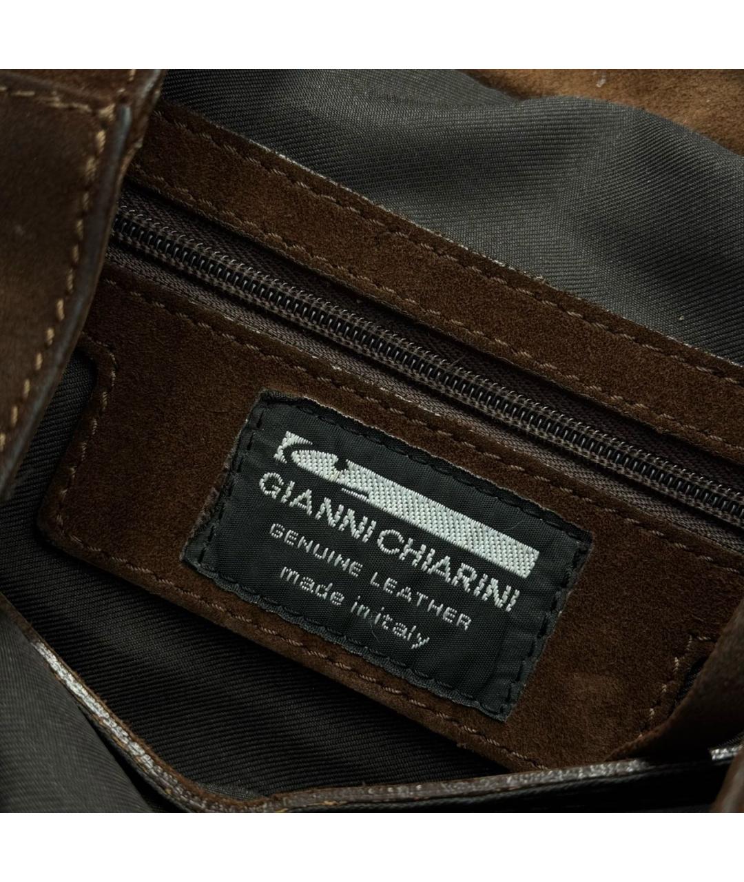 Gianni Chiarini Коричневая замшевая сумка с короткими ручками, фото 6