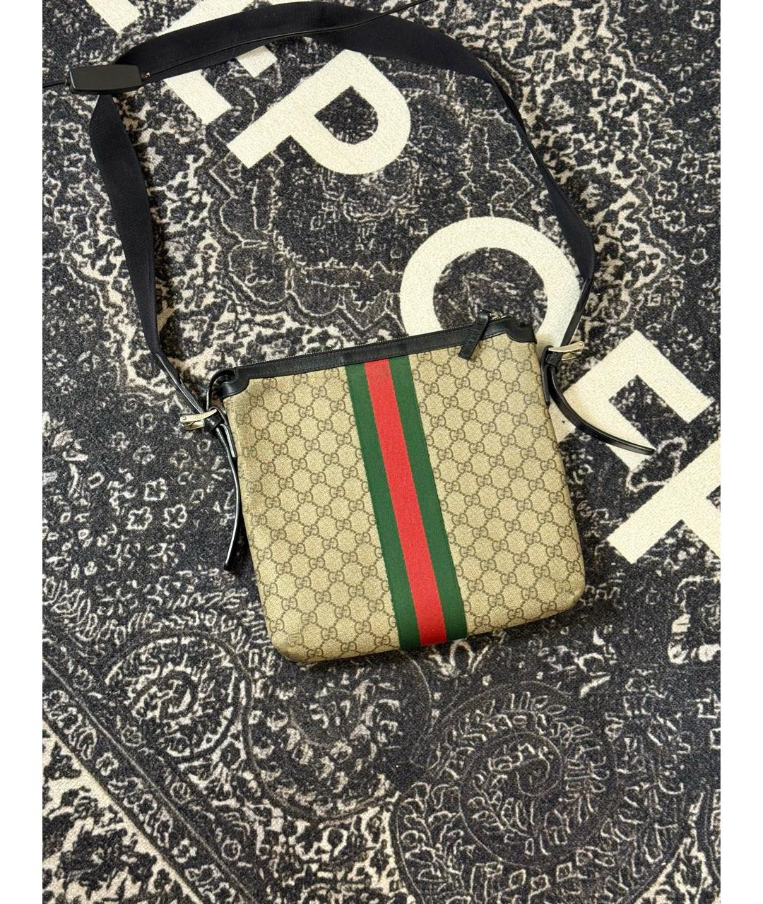 GUCCI Бежевая канва сумка на плечо, фото 6