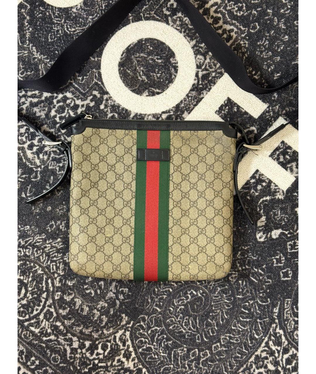 GUCCI Бежевая канва сумка на плечо, фото 8