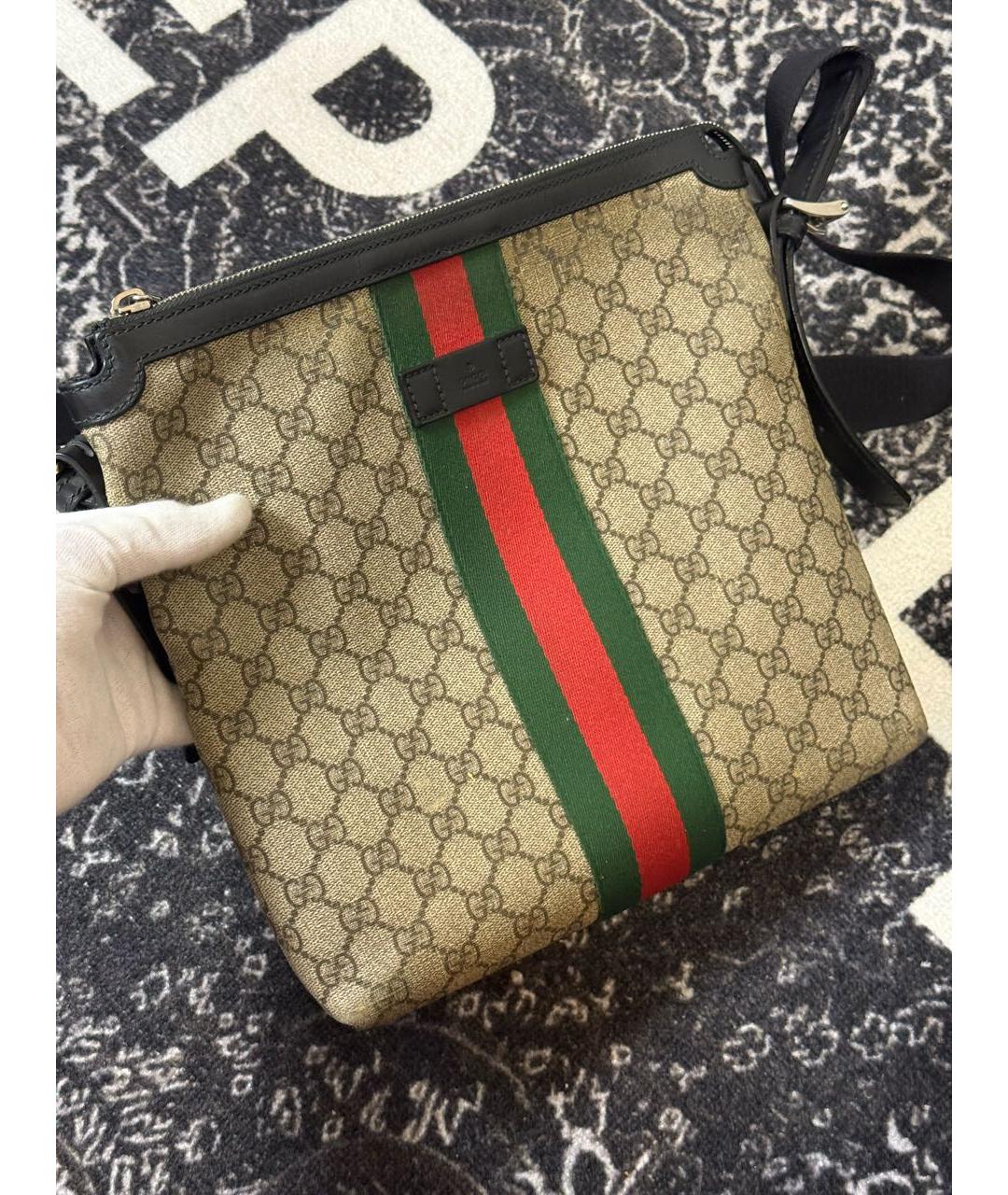 GUCCI Бежевая канва сумка на плечо, фото 2