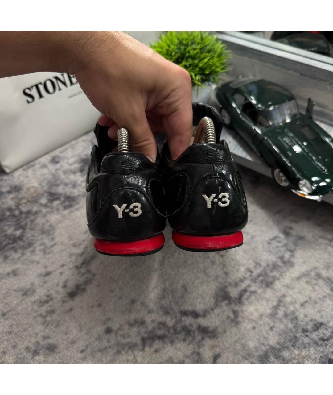 Y-3 Черные кожаные кроссовки, фото 4