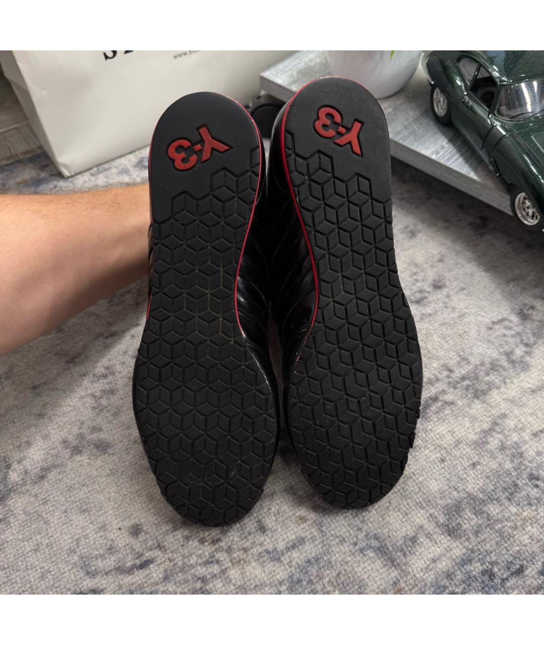 Y-3 Черные кожаные кроссовки, фото 5