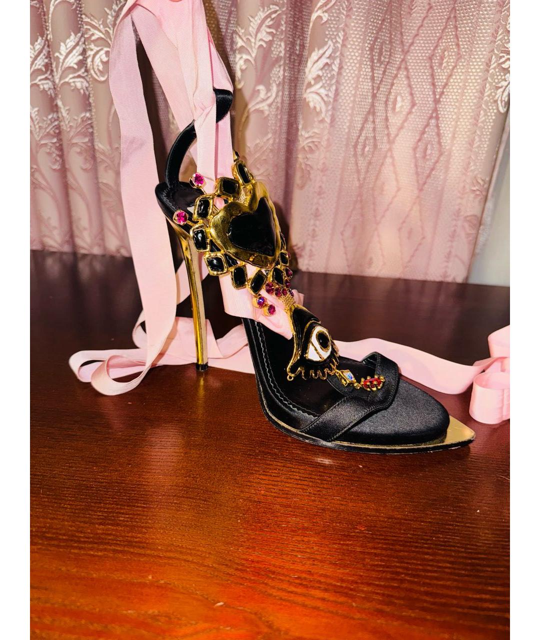 DSQUARED2 Черные текстильные босоножки, фото 6