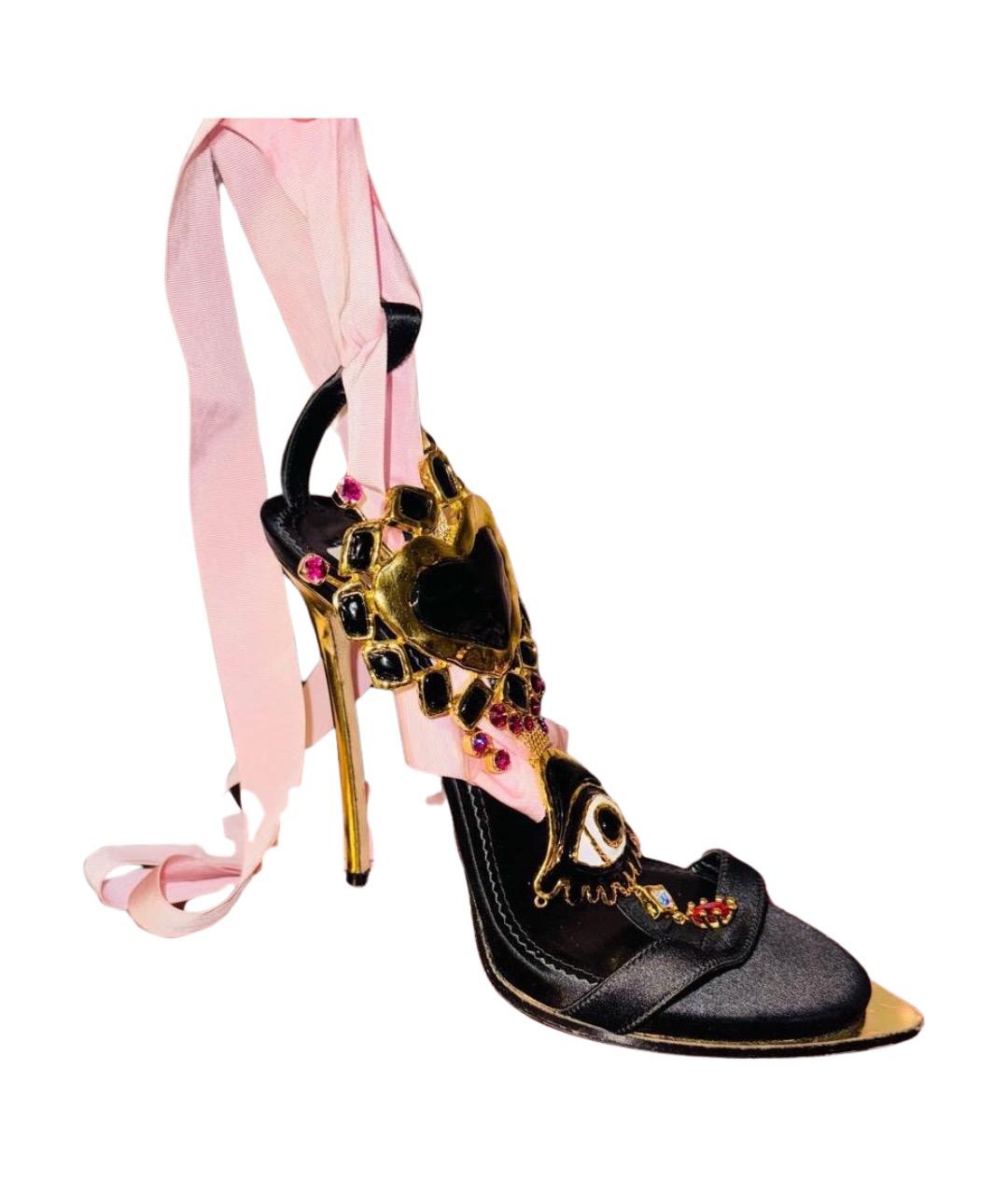 DSQUARED2 Черные текстильные босоножки, фото 1