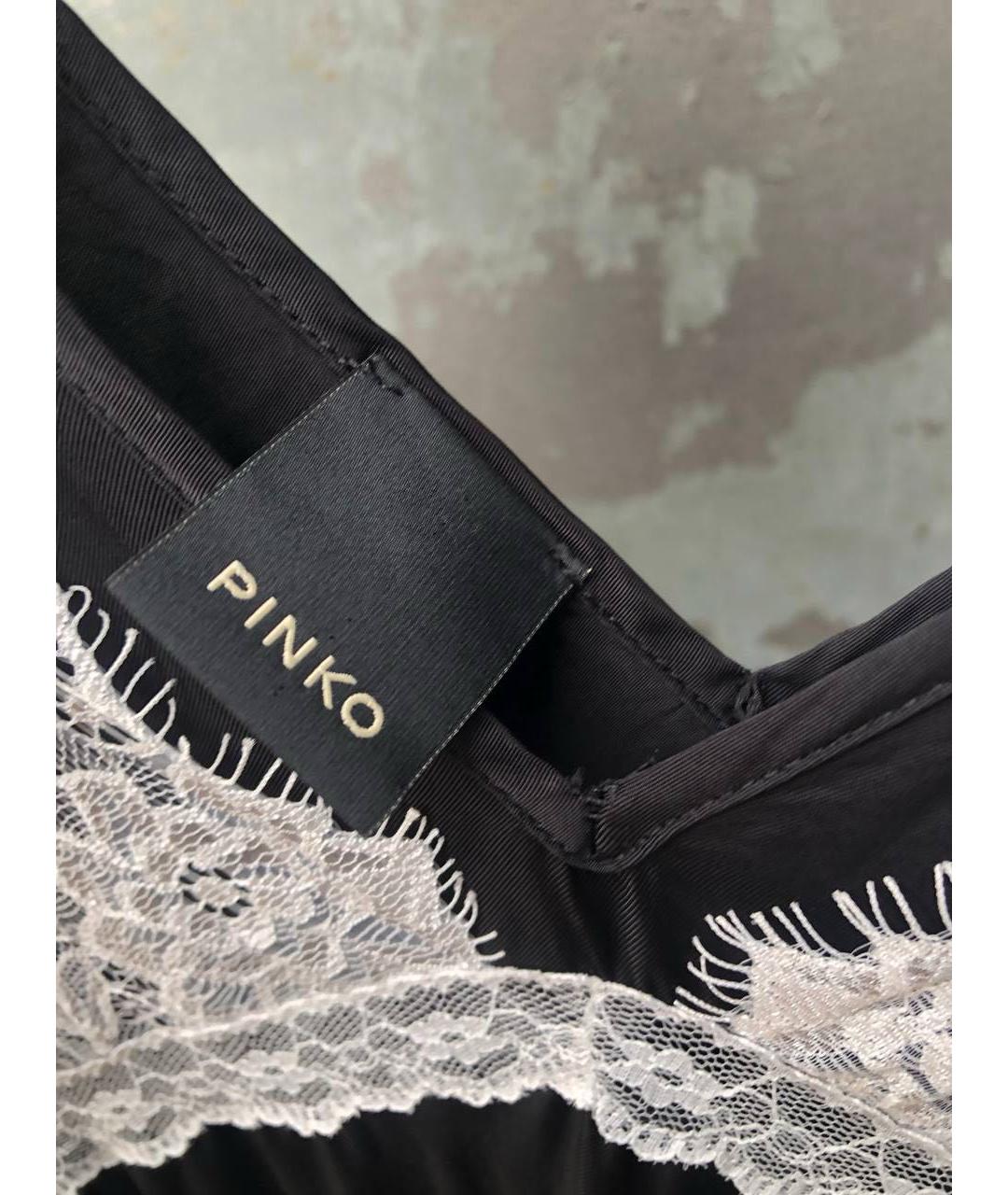 PINKO Черное вискозное повседневное платье, фото 3