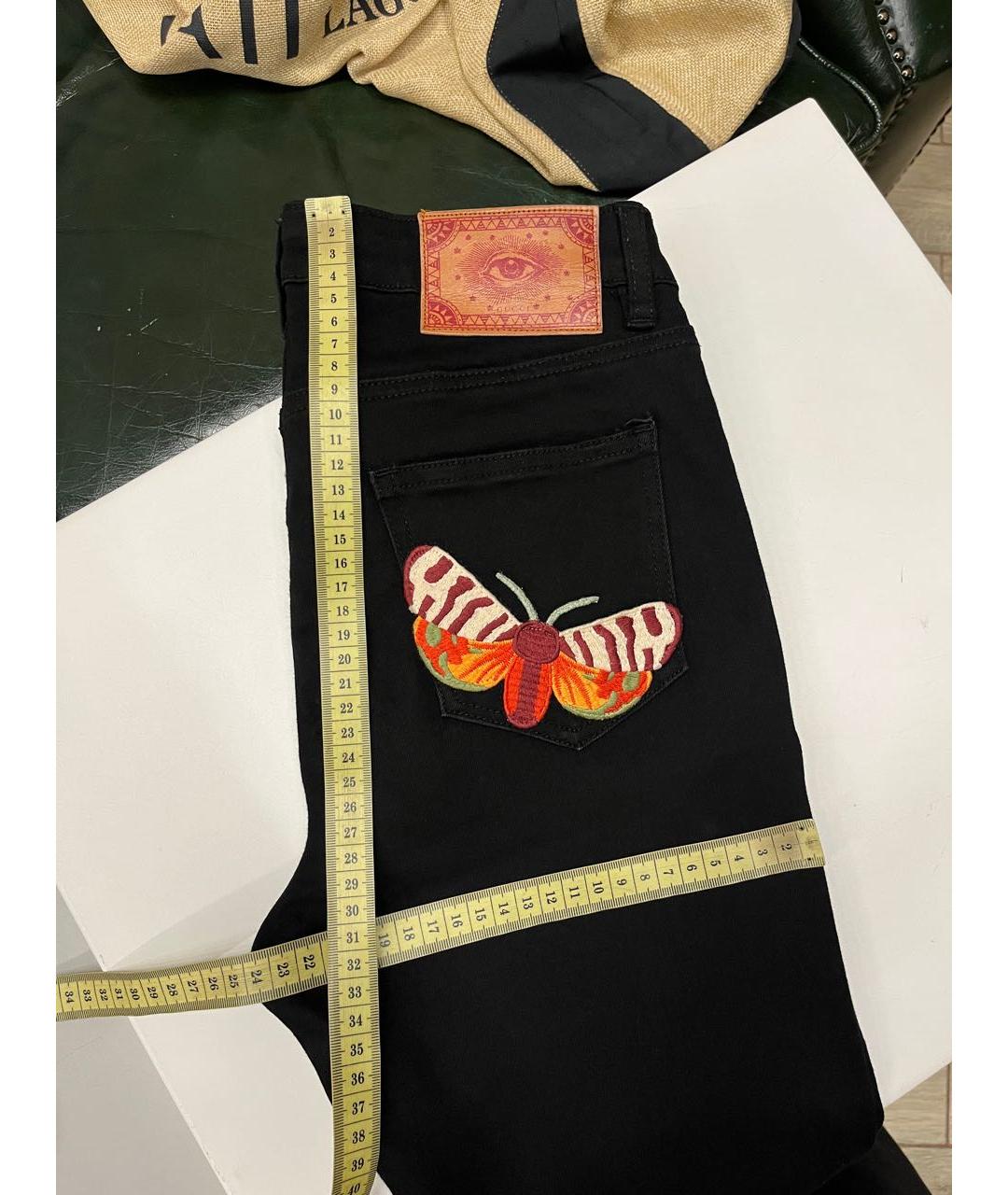 GUCCI Черные хлопко-эластановые джинсы слим, фото 7