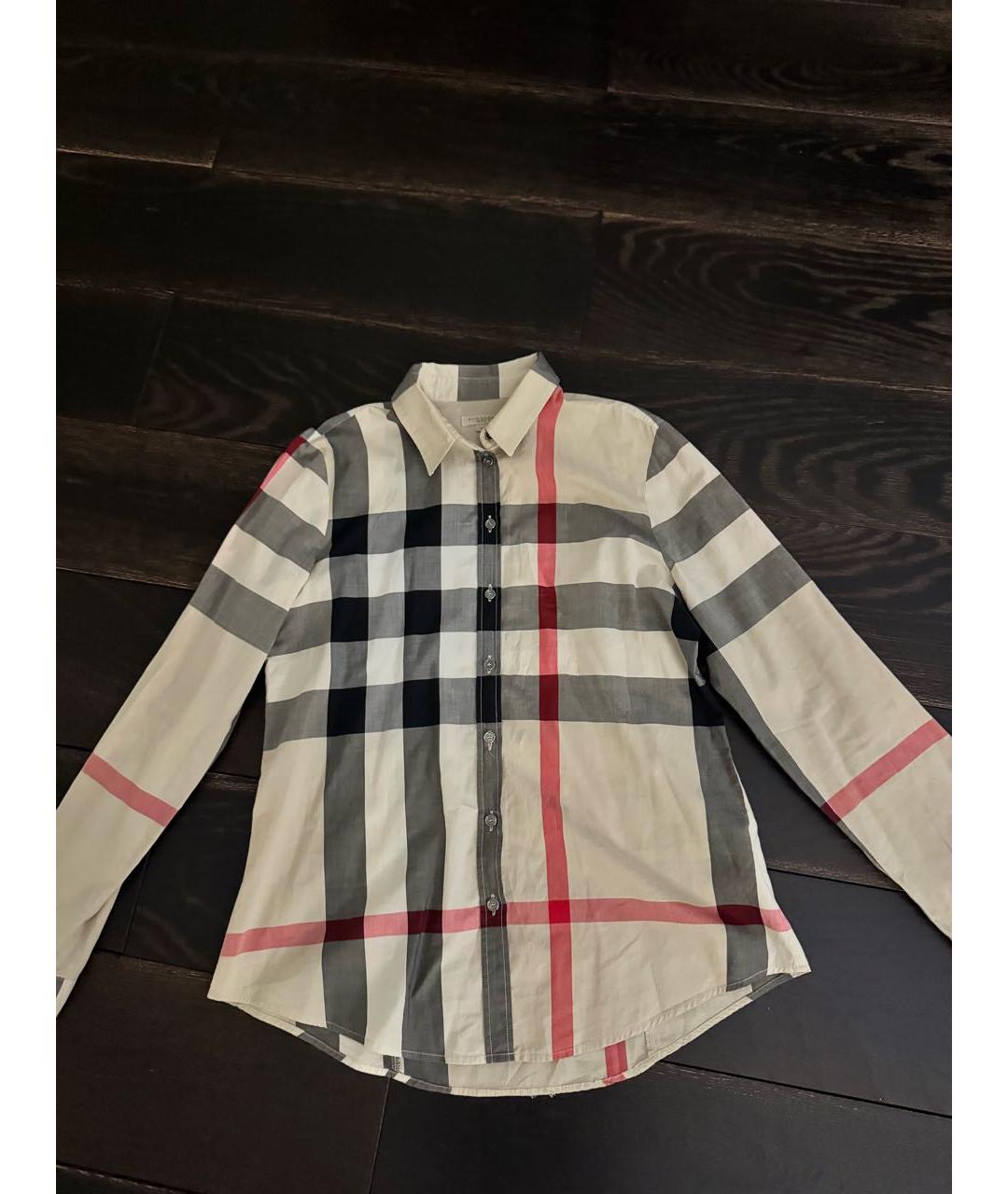 BURBERRY Бежевая хлопковая рубашка, фото 5