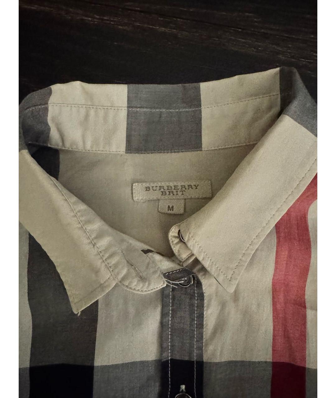 BURBERRY Бежевая хлопковая рубашка, фото 3
