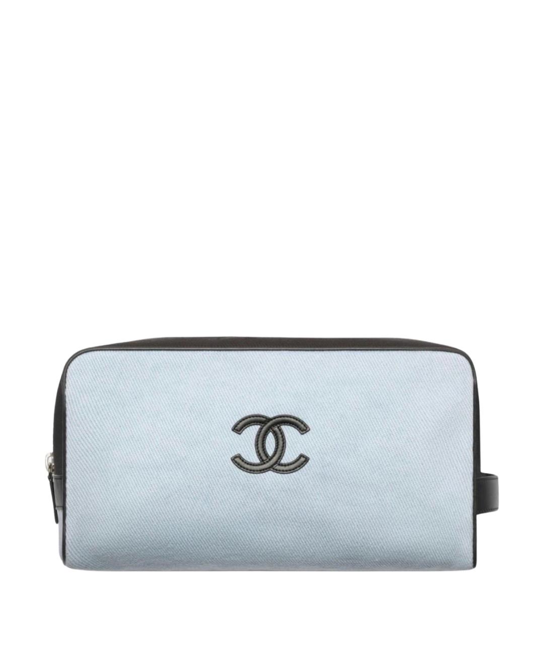 CHANEL Голубая тканевая косметичка, фото 1