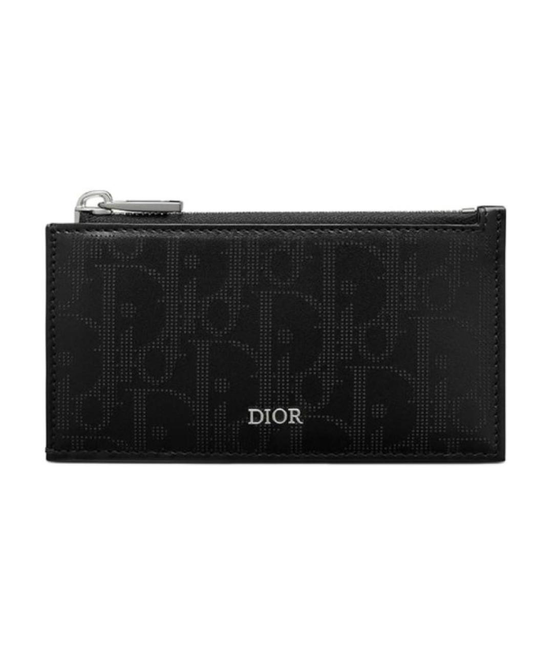 CHRISTIAN DIOR Черный кожаный кардхолдер, фото 1
