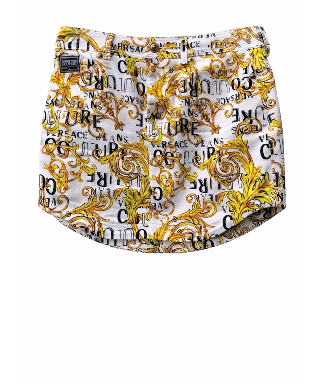 VERSACE JEANS COUTURE Мульти хлопко-эластановая юбка мини, фото 1