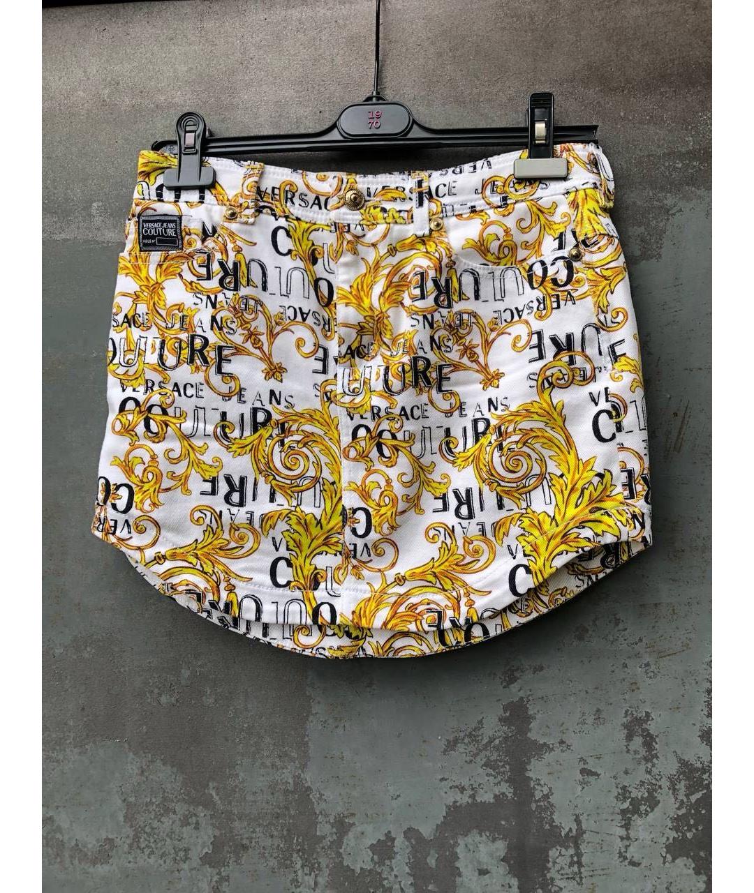VERSACE JEANS COUTURE Мульти хлопко-эластановая юбка мини, фото 9