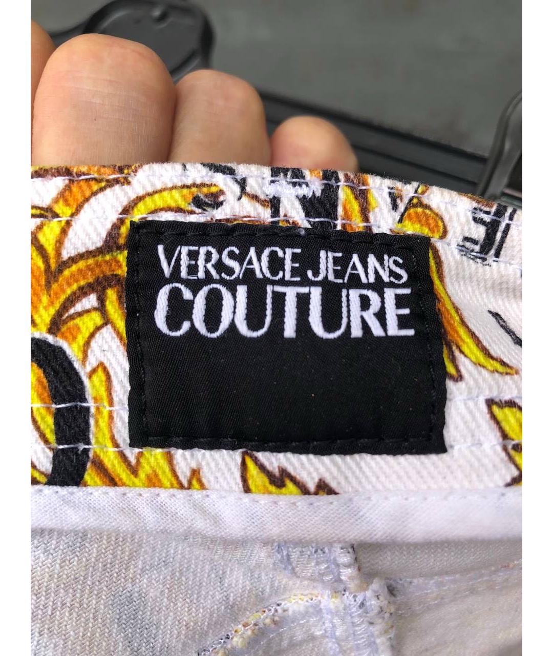 VERSACE JEANS COUTURE Мульти хлопко-эластановая юбка мини, фото 3