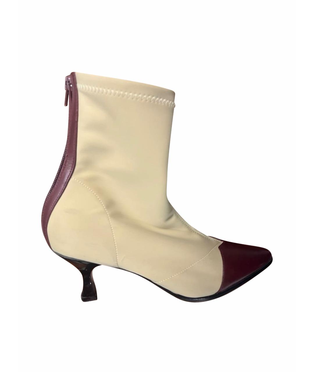 CELINE Бежевые текстильные ботильоны, фото 6