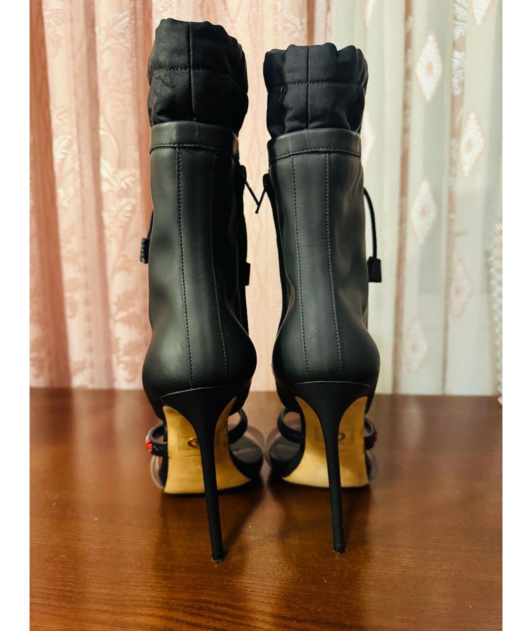 DSQUARED2 Черные кожаные босоножки, фото 4