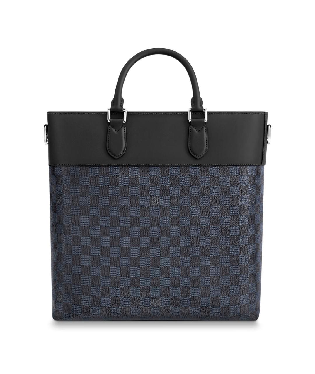 LOUIS VUITTON Темно-синяя сумка тоут из канвы, фото 3