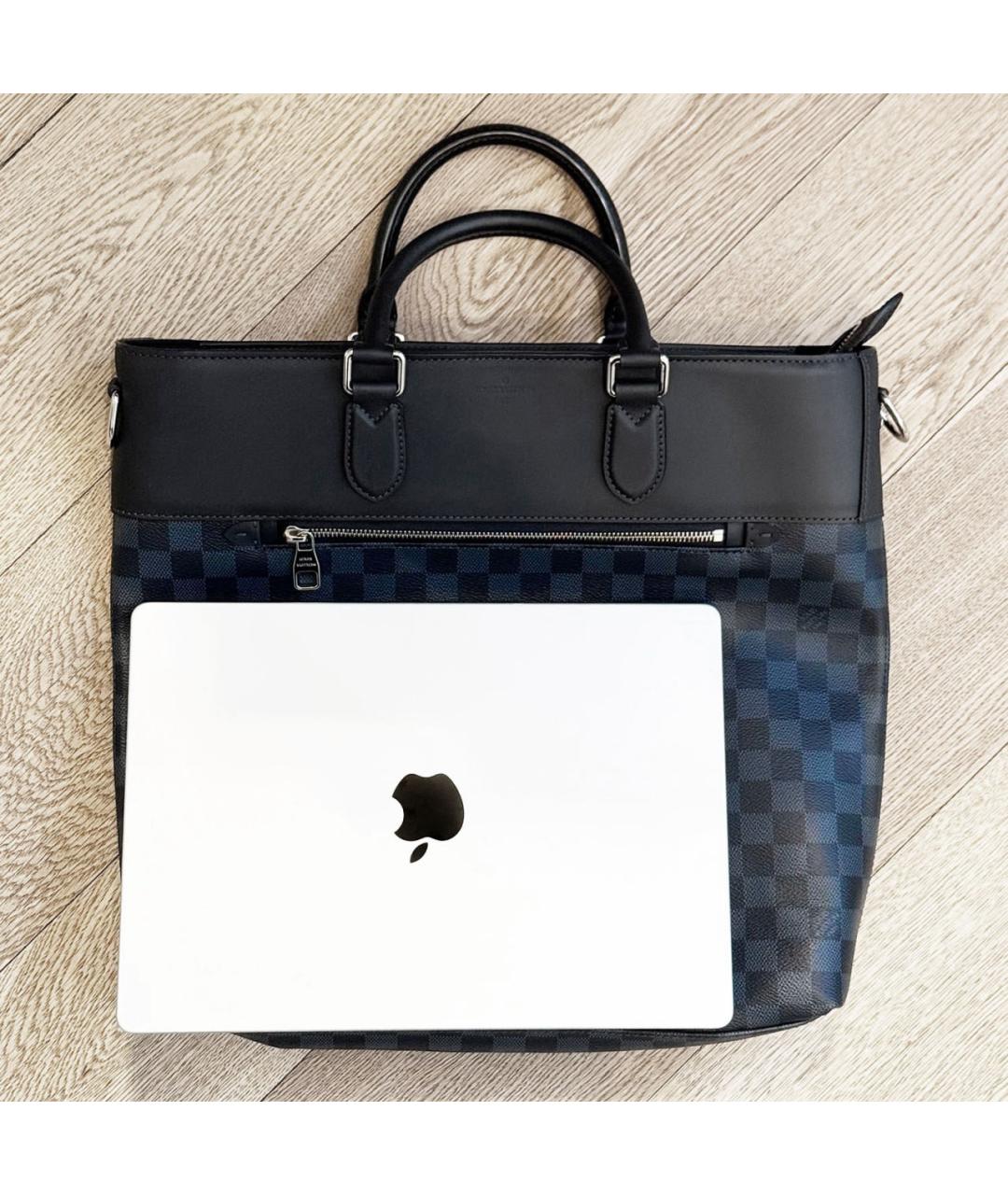 LOUIS VUITTON Темно-синяя сумка тоут из канвы, фото 8