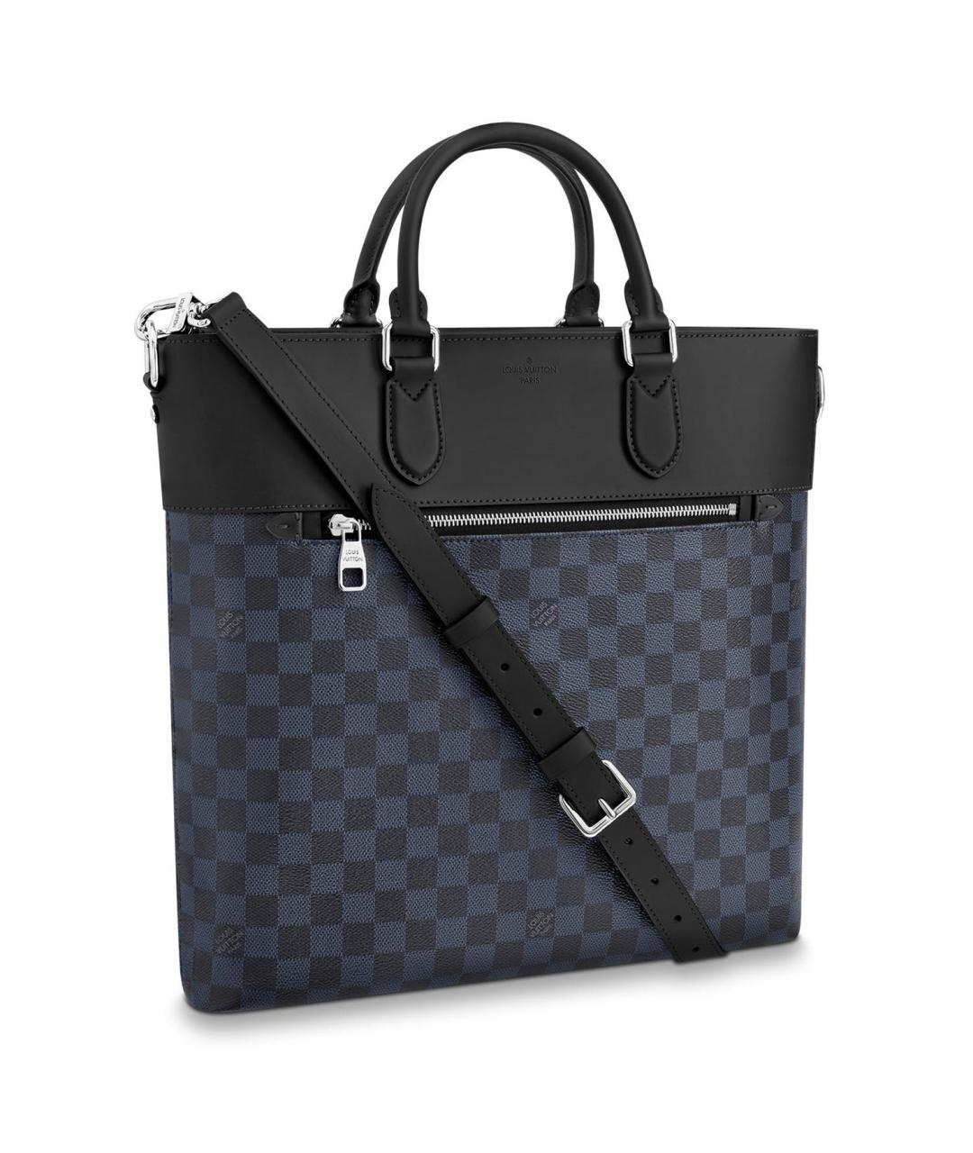 LOUIS VUITTON Темно-синяя сумка тоут из канвы, фото 1