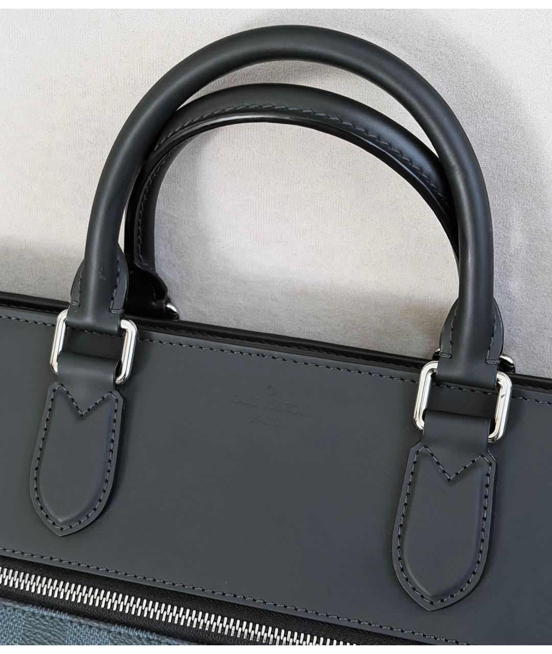 LOUIS VUITTON Темно-синяя сумка тоут из канвы, фото 7