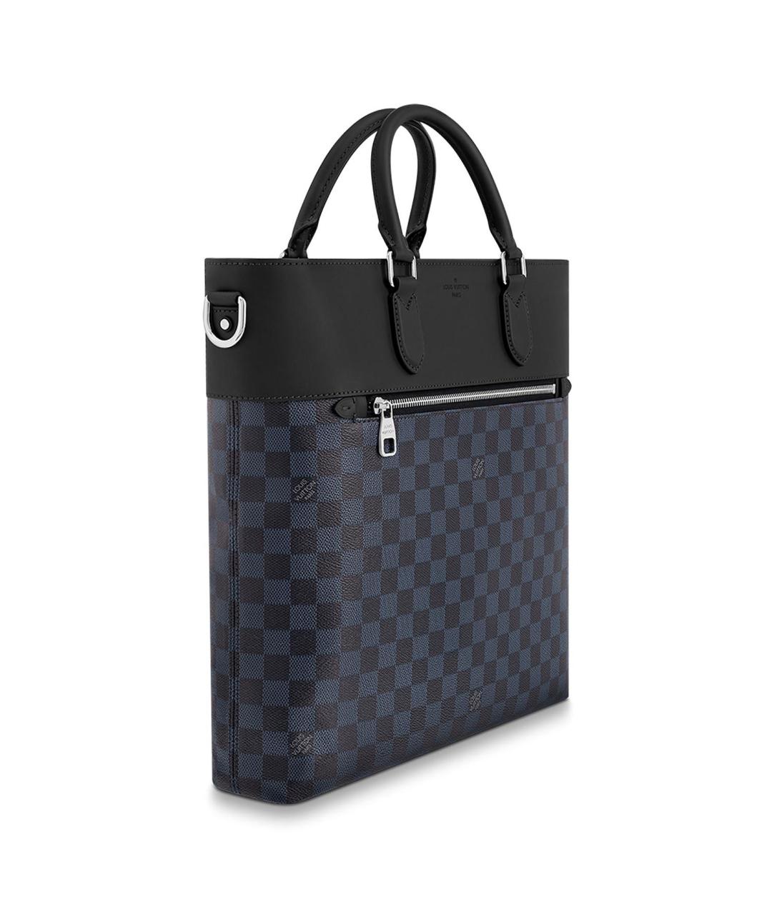 LOUIS VUITTON Темно-синяя сумка тоут из канвы, фото 2