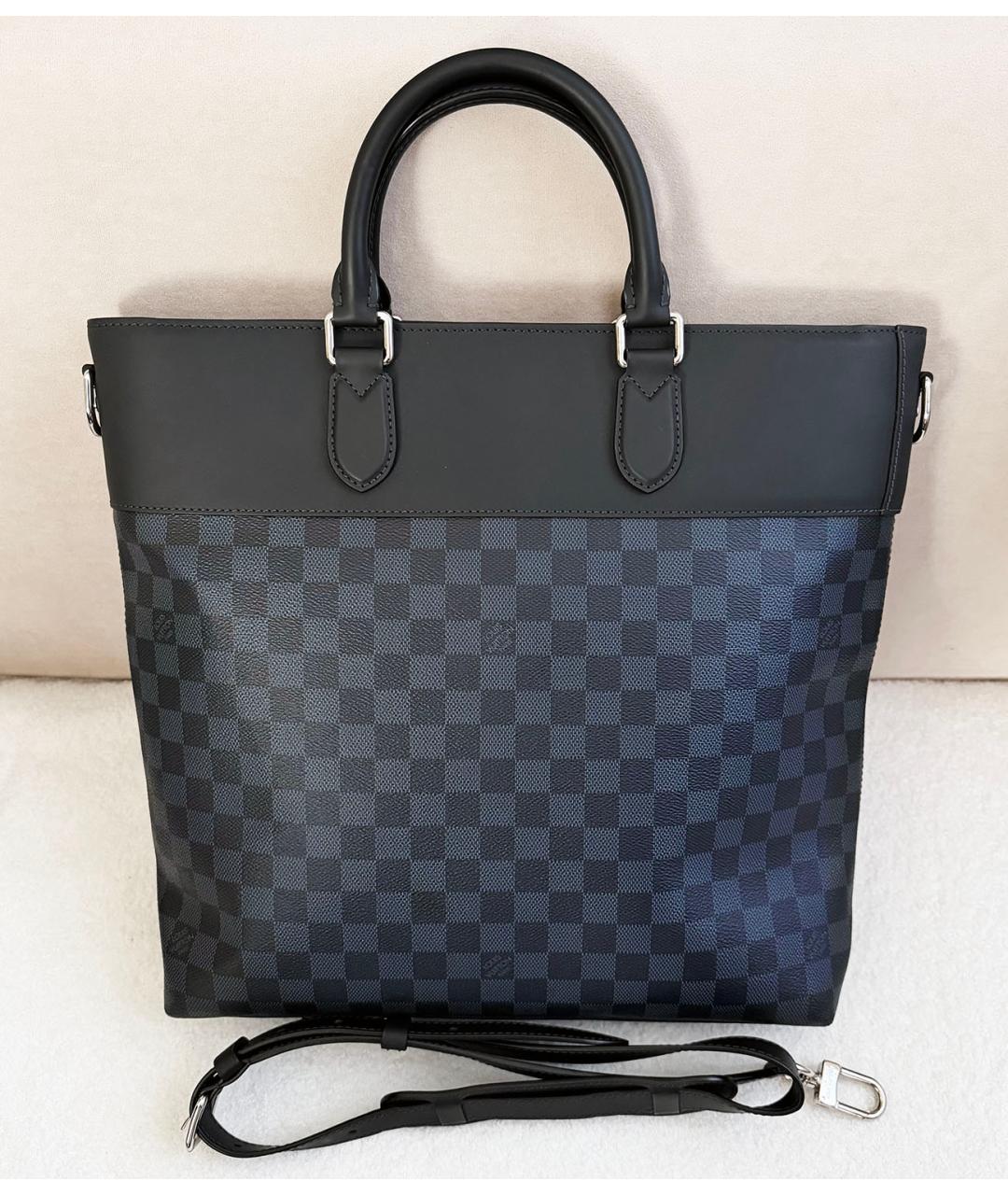 LOUIS VUITTON Темно-синяя сумка тоут из канвы, фото 6