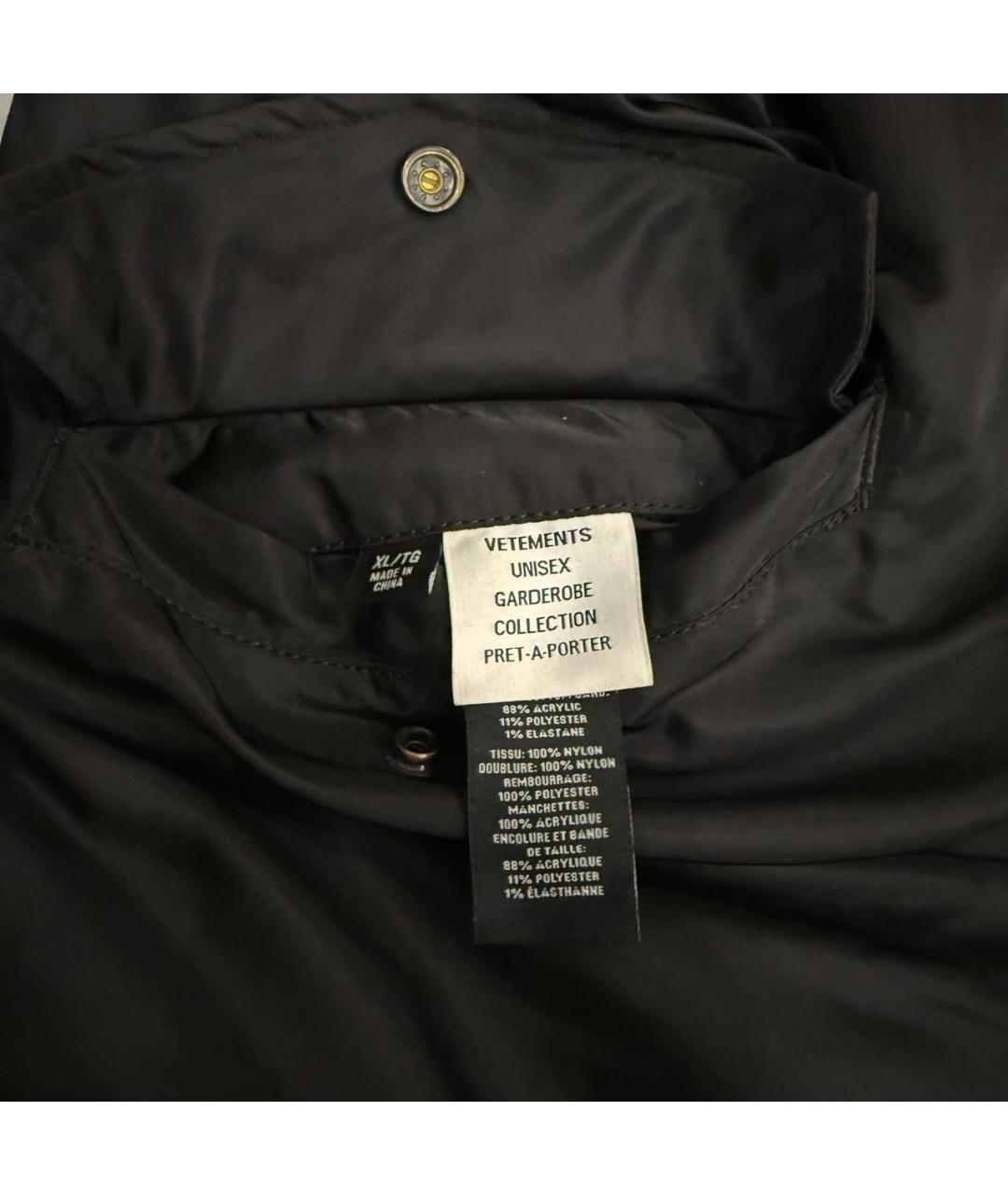 VETEMENTS Черная нейлоновая куртка, фото 3