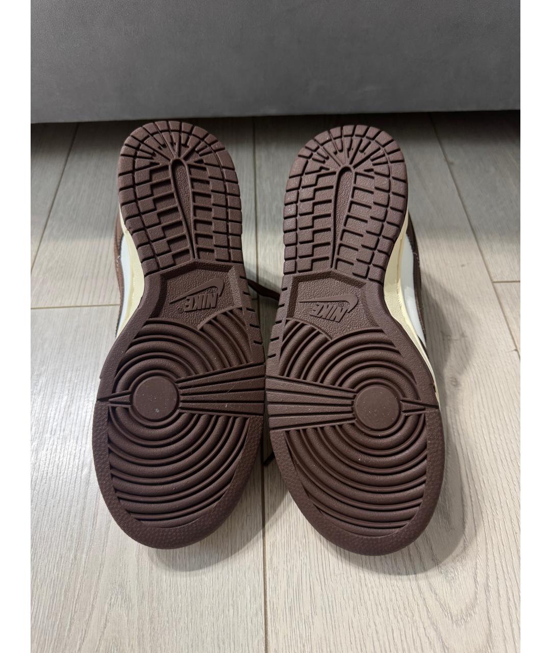 NIKE Коричневые кожаные кроссовки, фото 5