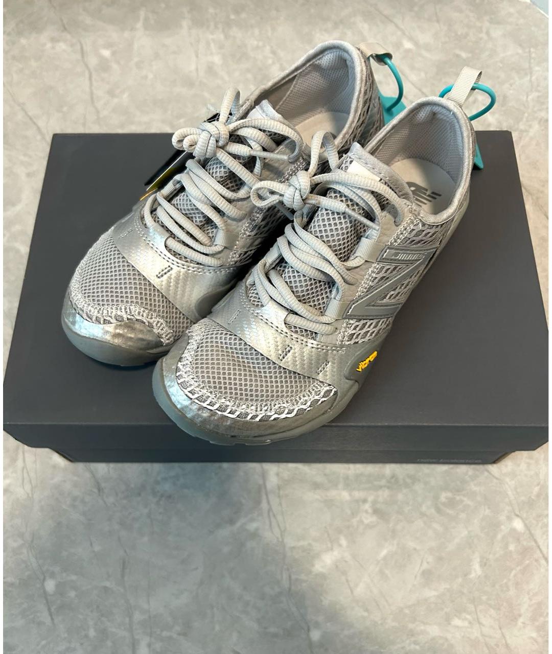 NEW BALANCE Серебряные кожаные кроссовки, фото 6