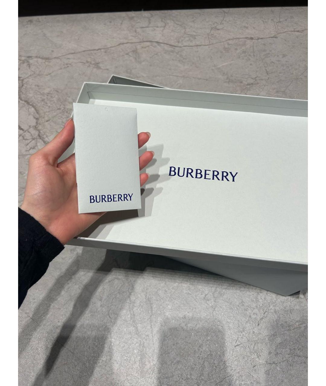 BURBERRY Белые кожаные низкие кроссовки / кеды, фото 8