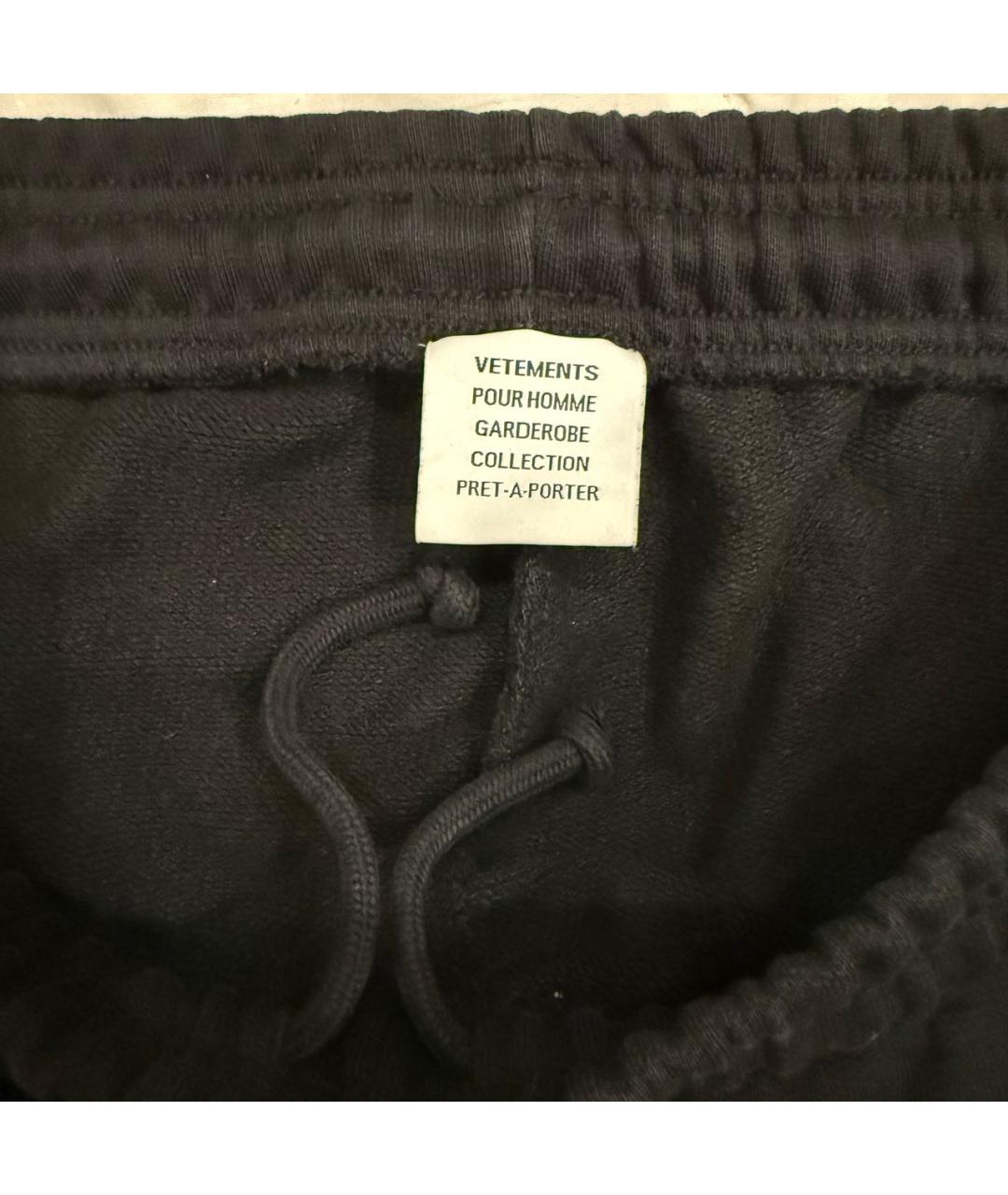 VETEMENTS Черные хлопковые шорты, фото 3