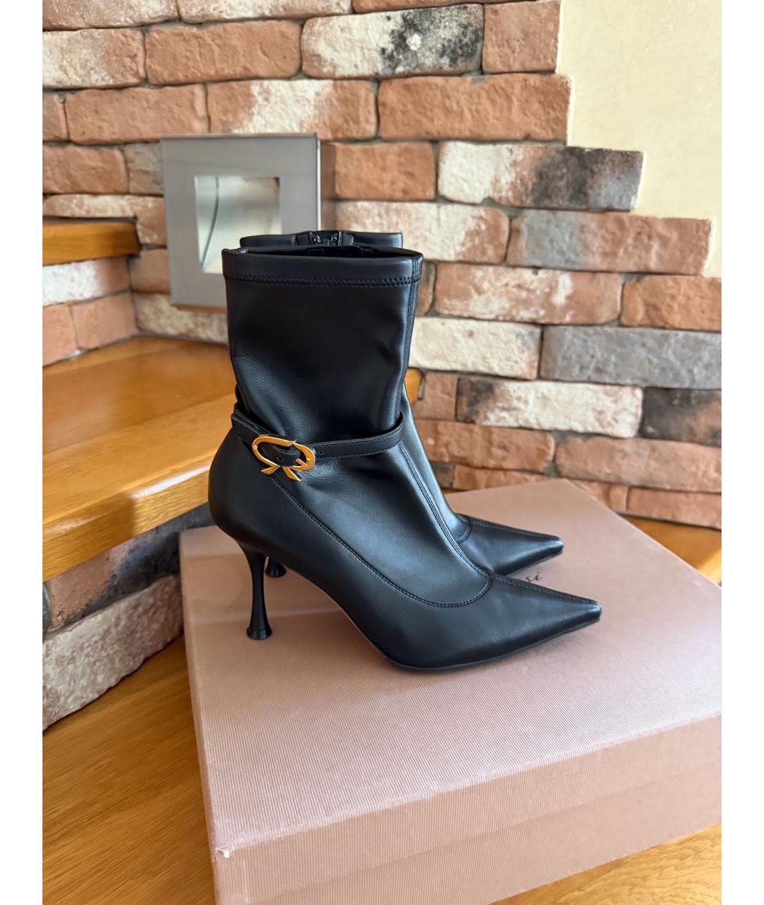 GIANVITO ROSSI Черные кожаные ботильоны, фото 5