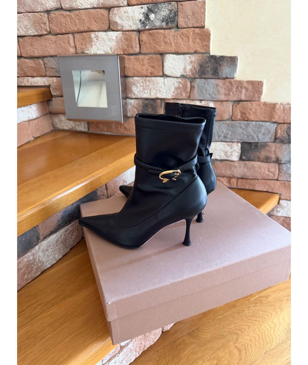 GIANVITO ROSSI Черные кожаные ботильоны, фото 3