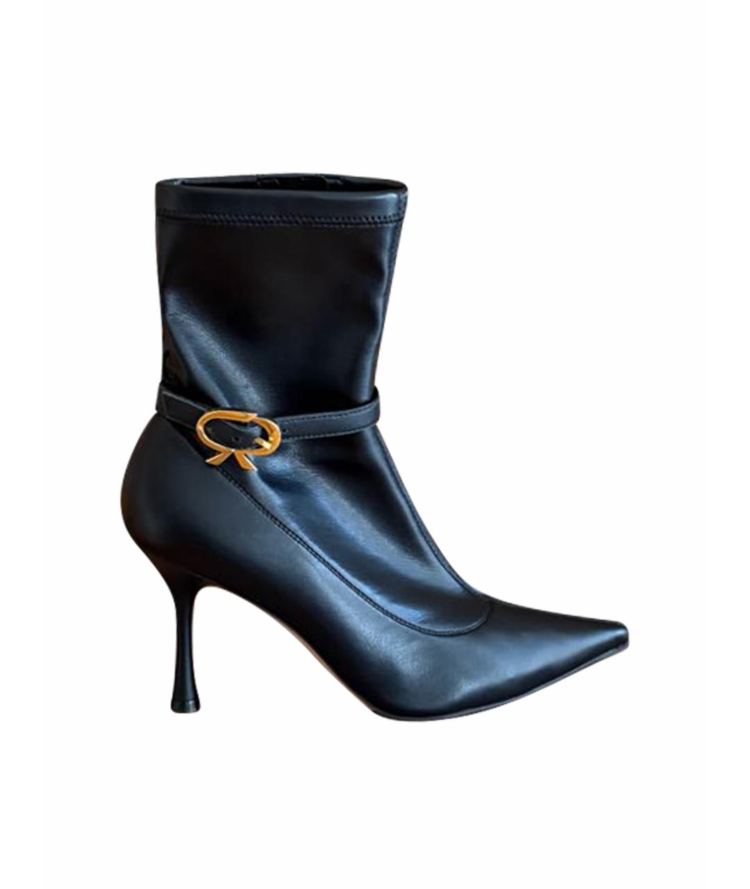 GIANVITO ROSSI Черные кожаные ботильоны, фото 1