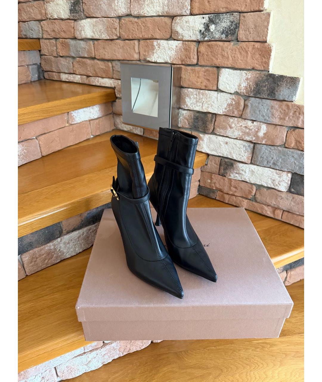 GIANVITO ROSSI Черные кожаные ботильоны, фото 2