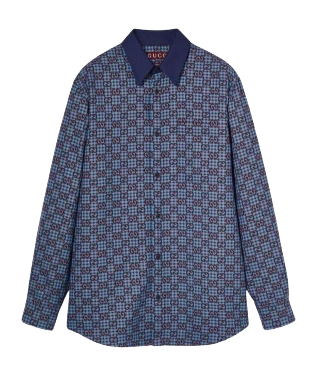 GUCCI Синяя кэжуал рубашка, фото 1