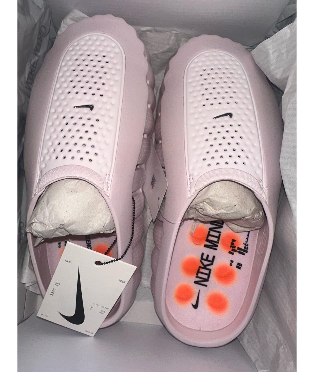 NIKE Розовые резиновые шлепанцы, фото 2