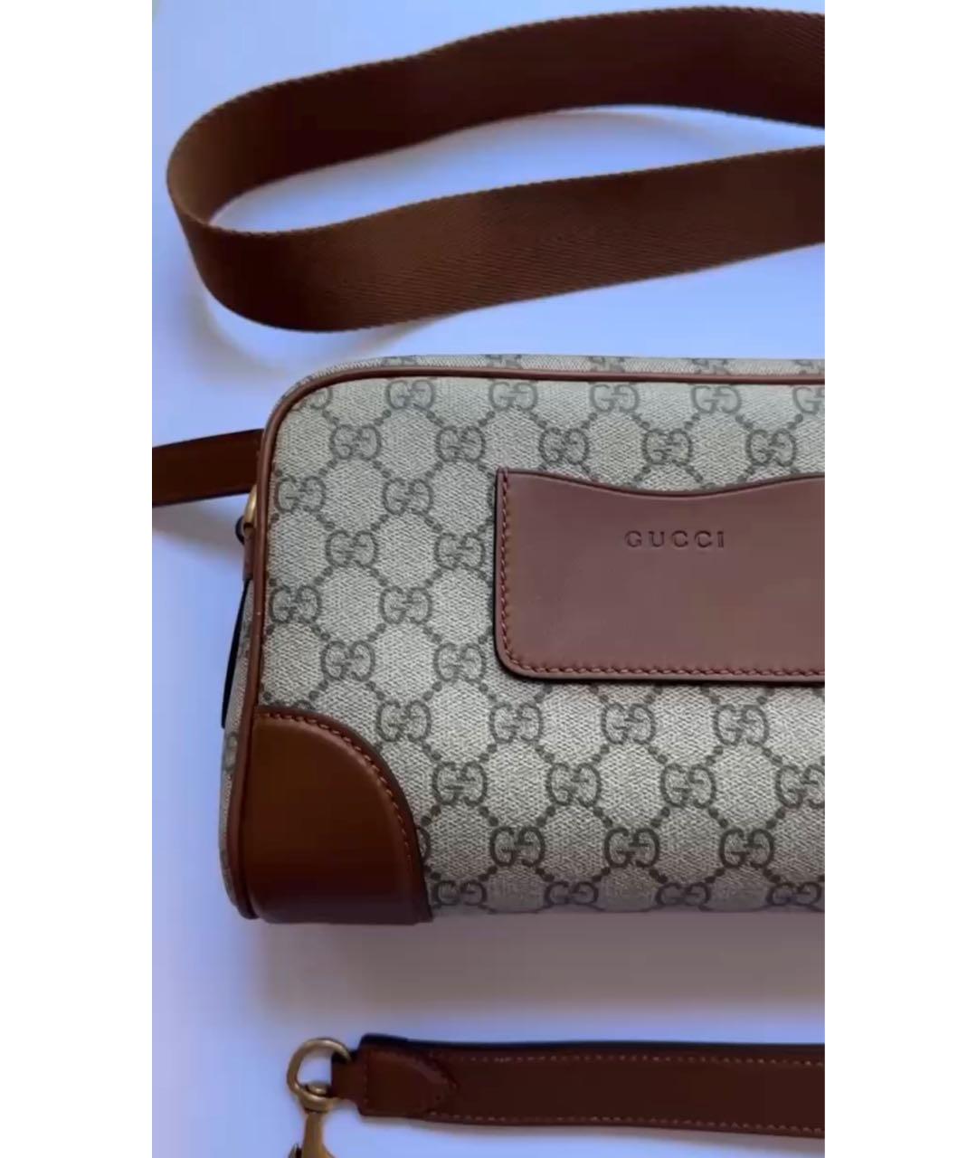 GUCCI Бежевая канва сумка через плечо, фото 3