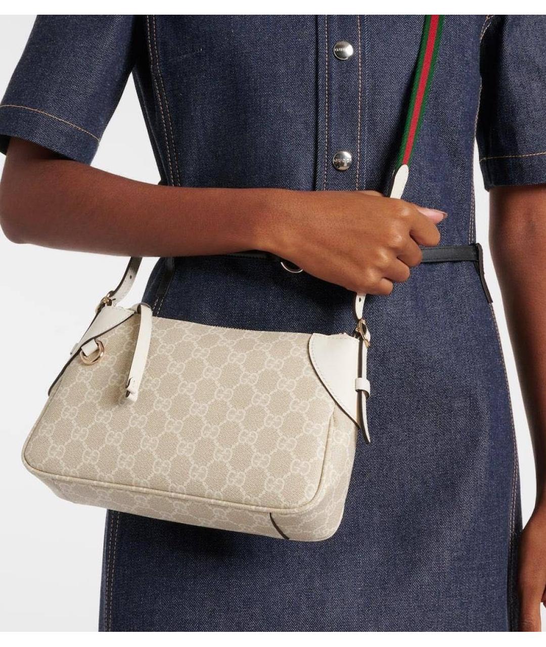 GUCCI Бежевая канва сумка через плечо, фото 3