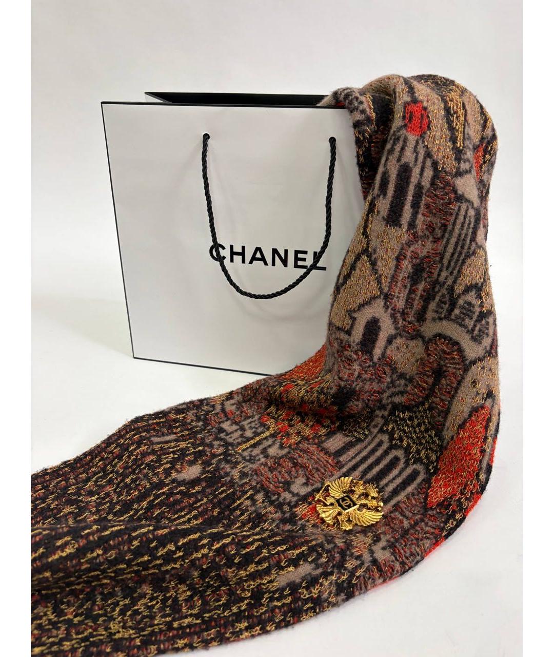 CHANEL Красный шарф, фото 6