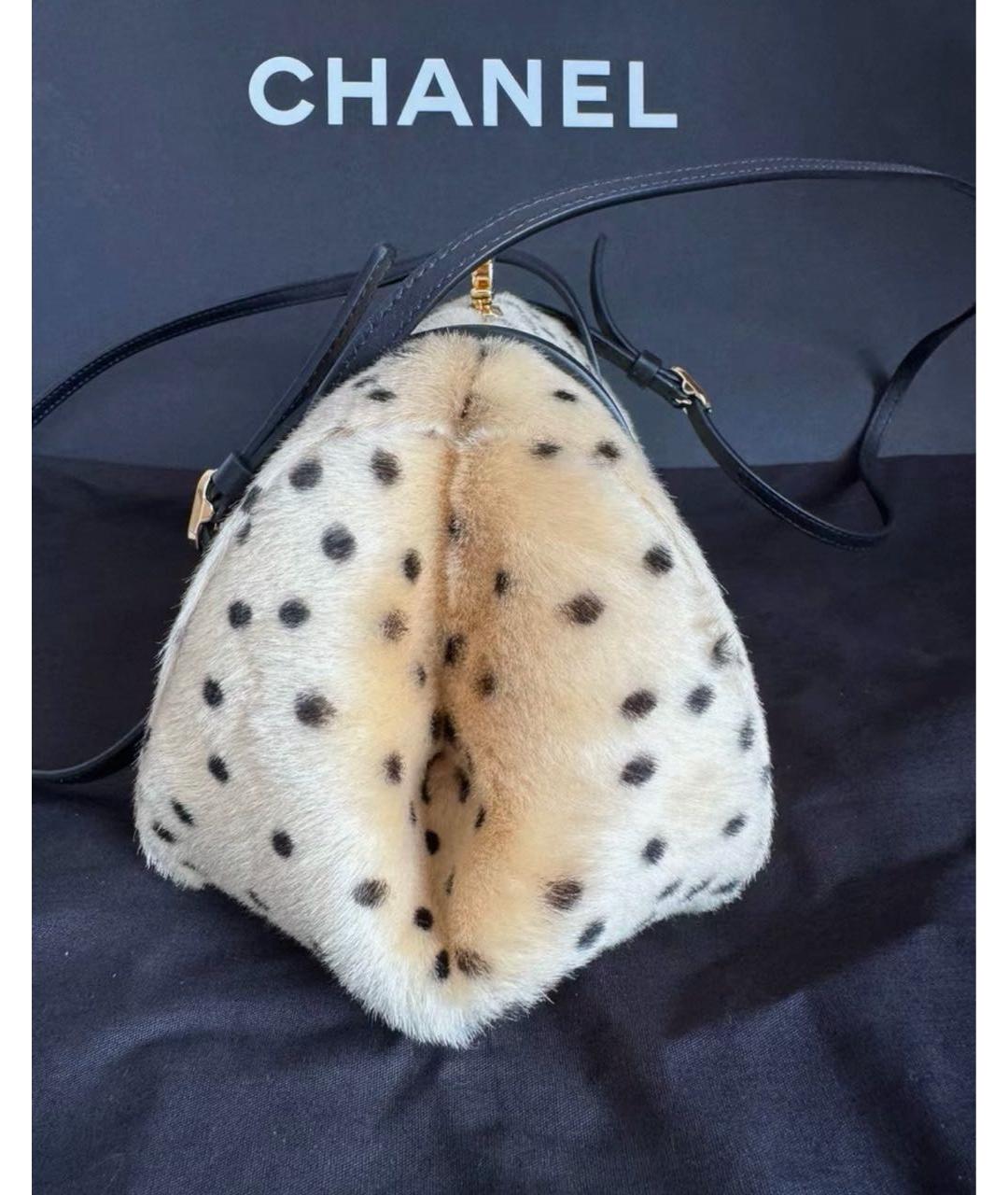 CHANEL Бежевая сумка с короткими ручками, фото 4