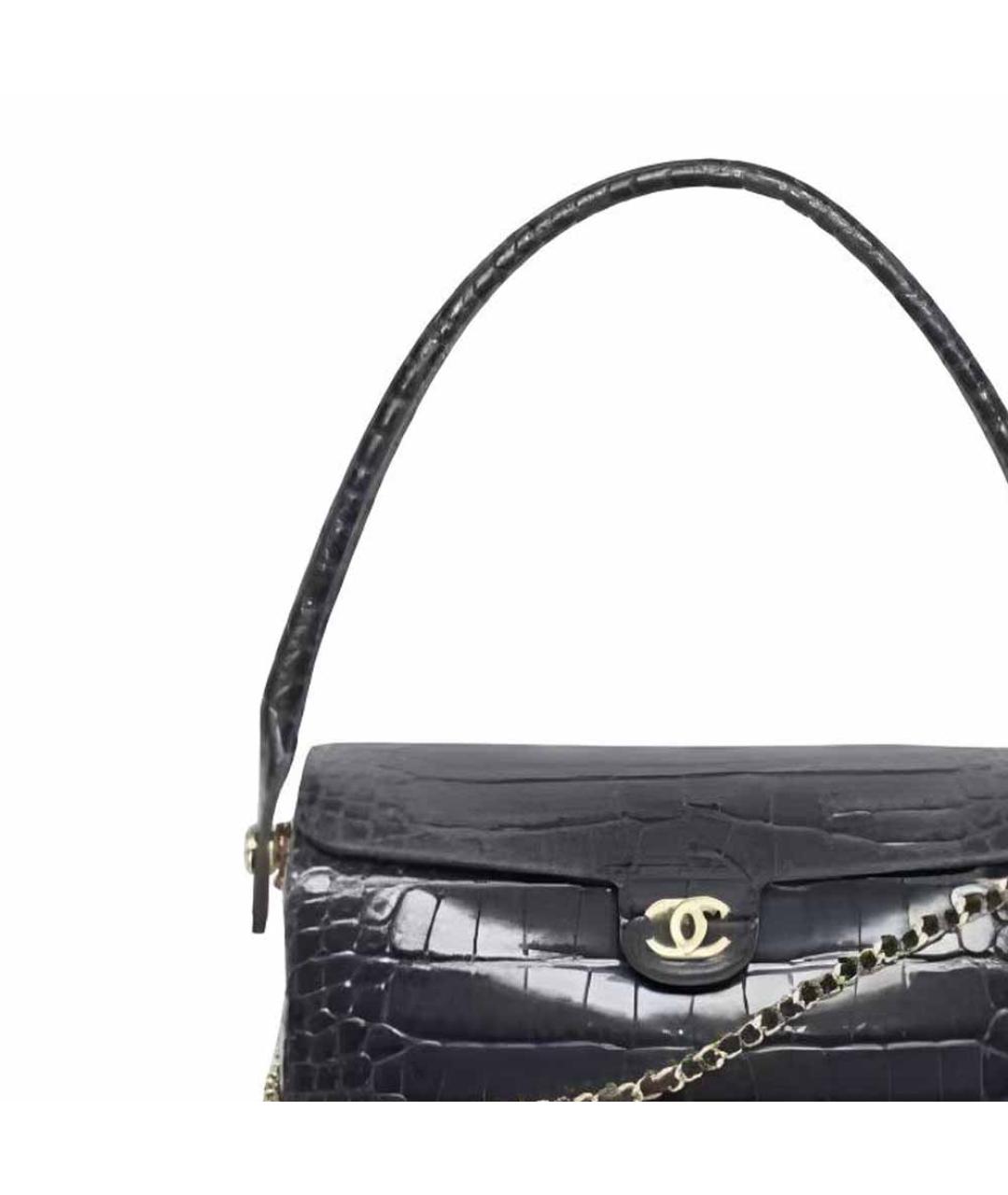 CHANEL Черная кожаная сумка через плечо, фото 3