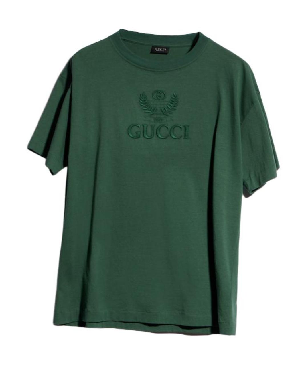 GUCCI Зеленая хлопковая футболка, фото 2