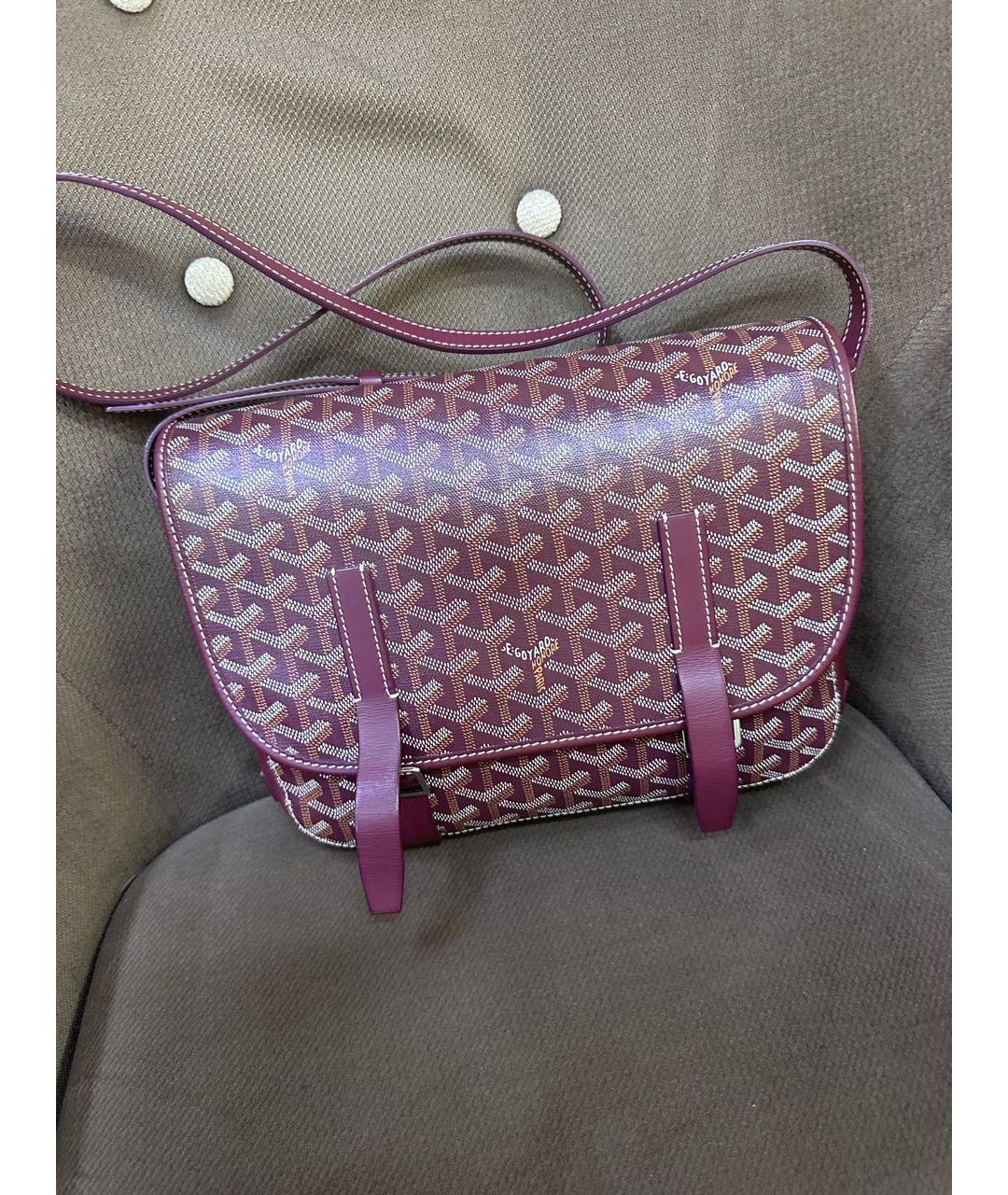 GOYARD Бордовая канва сумка на плечо, фото 2